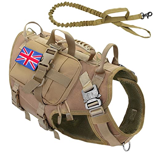 Robustes Militärisches Taktisches Hundegeschirr Aus Nylon, Kein Ziehen, Haustiergeschirr, Weste, Outdoor-Hund, Camping, Jagd, Trainingsgeschirr Und Leine-Set, Labrador-Collie-Geschirr Und Le Robustes Militärisches Taktisches Hundegeschirr Aus Nylon, Kein Ziehen, Haustiergeschirr, Weste, Outdoor-Hund, Camping, Jagd, Trainingsgeschirr Und Leine-Set, Labrador-Collie-Geschirr Und Le von DTREEL