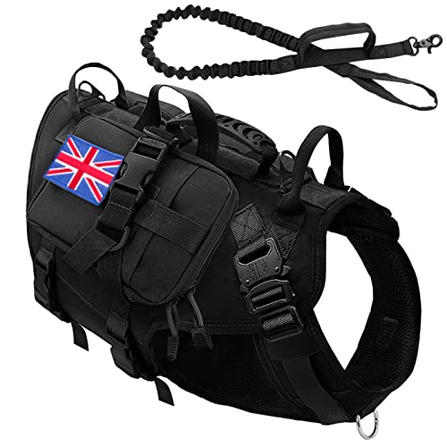 Robustes Militärisches Taktisches Hundegeschirr Aus Nylon, Kein Ziehen, Haustiergeschirr, Weste, Outdoor-Hund, Camping, Jagd, Trainingsgeschirr Und Leine-Set, Labrador-Collie-Geschirr Und Le Robustes Militärisches Taktisches Hundegeschirr Aus Nylon, Kein Ziehen, Haustiergeschirr, Weste, Outdoor-Hund, Camping, Jagd, Trainingsgeschirr Und Leine-Set, Labrador-Collie-Geschirr Und Le von DTREEL