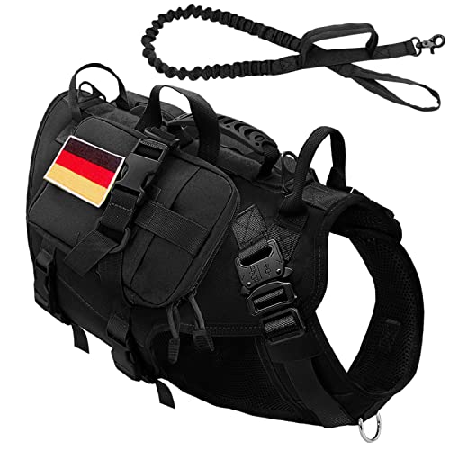 Robustes Militärisches Taktisches Hundegeschirr Aus Nylon, Kein Ziehen, Haustiergeschirr, Weste, Outdoor-Hund, Camping, Jagd, Trainingsgeschirr Und Leine-Set, Labrador-Collie-Geschirr Und Le Robustes Militärisches Taktisches Hundegeschirr Aus Nylon, Kein Ziehen, Haustiergeschirr, Weste, Outdoor-Hund, Camping, Jagd, Trainingsgeschirr Und Leine-Set, Labrador-Collie-Geschirr Und Le von DTREEL