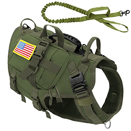Robustes Militärisches Taktisches Hundegeschirr Aus Nylon, Kein Ziehen, Haustiergeschirr, Weste, Outdoor-Hund, Camping, Jagd, Trainingsgeschirr Und Leine-Set, Labrador-Collie-Geschirr Und Le Robustes Militärisches Taktisches Hundegeschirr Aus Nylon, Kein Ziehen, Haustiergeschirr, Weste, Outdoor-Hund, Camping, Jagd, Trainingsgeschirr Und Leine-Set, Labrador-Collie-Geschirr Und Le von DTREEL