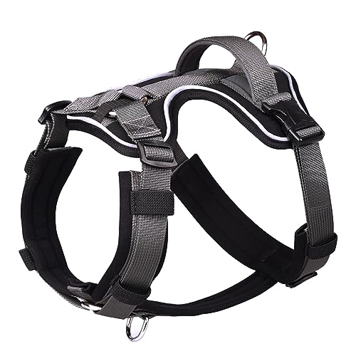 Strapazierfähige Mesh-Nylon-Haustiergeschirr-Weste, Verstellbare Hundegeschirr-Weste, Kein Ziehen, Reflektierendes Geschirr Mit Griffen, Pitbull-Mops-Trainingsgeschirr Für Kleine, Mittelgroß Strapazierfähige Mesh-Nylon-Haustiergeschirr-Weste, Verstellbare Hundegeschirr-Weste, Kein Ziehen, Reflektierendes Geschirr Mit Griffen, Pitbull-Mops-Trainingsgeschirr Für Kleine, Mittelgroß von DTREEL