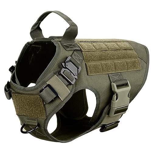 Strapazierfähiges Militärisches Taktisches Hundegeschirr Aus Nylon Für Deutschen Schäferhund K9 Labrador, Großes Hundegeschirr, Outdoor-Haustier-Trainingsgeschirr, Weste, Verstellbares Hunde von DTREEL
