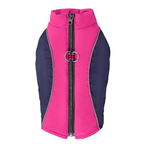 Verdickte Warme Hundejacke Für Herbst Und Winter Für Kleine Und Mittelgroße Hunde Mit Reißverschlussjacke, Reflektierend, Wind- Und Wasserdicht, Für Den Außenbereich, Haustiermantel, Jacke F von DTREEL