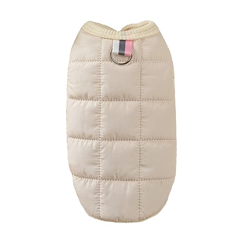 Warme Hundemanteljacke Für Herbst Und Winter, Winddicht, Für Den Außenbereich, Für Kleine Und Mittelgroße Hunde, Baumwolle, Chihuahua-Mops-Kleidung, Heimtierbedarf,Beige,M von DTREEL