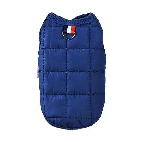 Warme Hundemanteljacke Für Herbst Und Winter, Winddicht, Für Den Außenbereich, Für Kleine Und Mittelgroße Hunde, Baumwolle, Chihuahua-Mops-Kleidung, Heimtierbedarf,Blau,XL von DTREEL