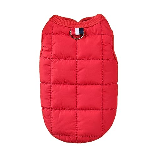 Warme Hundemanteljacke Für Herbst Und Winter, Winddicht, Für Den Außenbereich, Für Kleine Und Mittelgroße Hunde, Baumwolle, Chihuahua-Mops-Kleidung, Heimtierbedarf,Rot,2XL von DTREEL