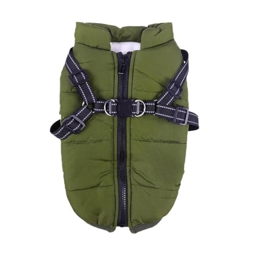 Warme Winter-Hundejacke, Kleidung Für Kleine Und Mittelgroße Hunde, Warme Fleecejacke, Wind- Und Wasserdichter Outdoor-Haustiermantel Mit Geschirr, Chihuahua, Labrador, Mops-Kleidung,Gr von DTREEL