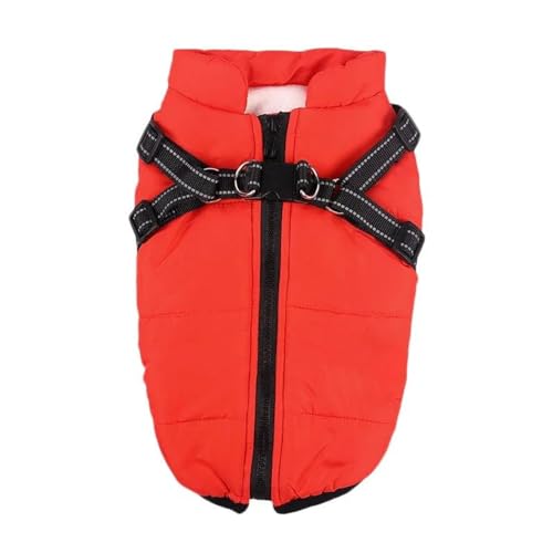 Warme Winter-Hundejacke, Kleidung Für Kleine Und Mittelgroße Hunde, Warme Fleecejacke, Wind- Und Wasserdichter Outdoor-Haustiermantel Mit Geschirr, Chihuahua, Labrador, Mops-Kleidung,Ro von DTREEL