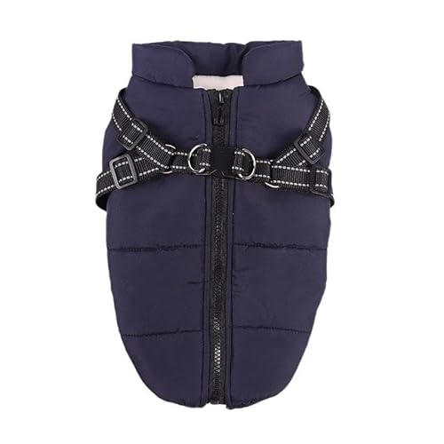 Wind- Und wasserdichte Outdoor-Jacke Für Große Hunde Mit Geschirr, Warme Winterjacke Für Labrador, Französische Bulldogge, Chihuahua, Mops, Weicher Und Bequemer Haustiermantel,A,L von DTREEL