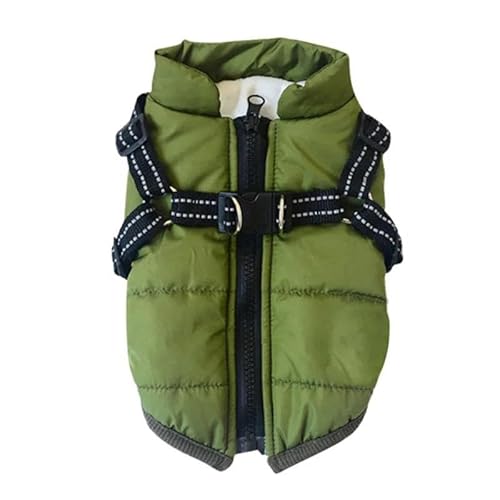 Wind- Und wasserdichte Outdoor-Jacke Für Große Hunde Mit Geschirr, Warme Winterjacke Für Labrador, Französische Bulldogge, Chihuahua, Mops, Weicher Und Bequemer Haustiermantel,B,S von DTREEL
