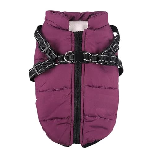 Wind- Und wasserdichte Outdoor-Jacke Für Große Hunde Mit Geschirr, Warme Winterjacke Für Labrador, Französische Bulldogge, Chihuahua, Mops, Weicher Und Bequemer Haustiermantel,C,S von DTREEL