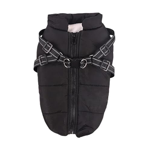 Wind- Und wasserdichte Outdoor-Jacke Für Große Hunde Mit Geschirr, Warme Winterjacke Für Labrador, Französische Bulldogge, Chihuahua, Mops, Weicher Und Bequemer Haustiermantel,E,M von DTREEL