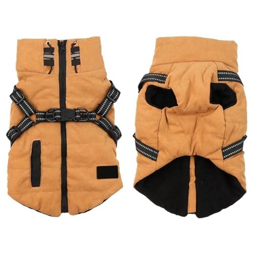 Winter Warme Hundejacke Kleidung Outdoor Wasserdicht Und Winddicht Haustiermantel Jacke Verdickte Warme Haustierkleidung Yorkshire Chihuahua Mops Trägerweste,C,M von DTREEL
