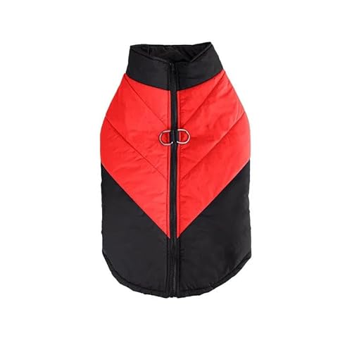 Winter Warme Hundeweste Mantel Große Hundejacke Kleidung Französische Bulldogge Labrador Chihuahua Mops Outdoor Wind- Und wasserdichte Jacke,Rot,3XL von DTREEL