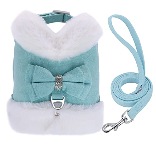 Winter-warmes, Weiches Hundegeschirr Und Leine-Set, Verstellbar Mit Schleife, Hunde- Und Katzengeschirr, Weste, Leine-Set, Haustier-Trainingsgeschirr Und Leine-Set,Blau,L Winter-warmes, Weiches Hundegeschirr Und Leine-Set, Verstellbar Mit Schleife, Hunde- Und Katzengeschirr, Weste, Leine-Set, Haustier-Trainingsgeschirr Und Leine-Set,Blau,L von DTREEL