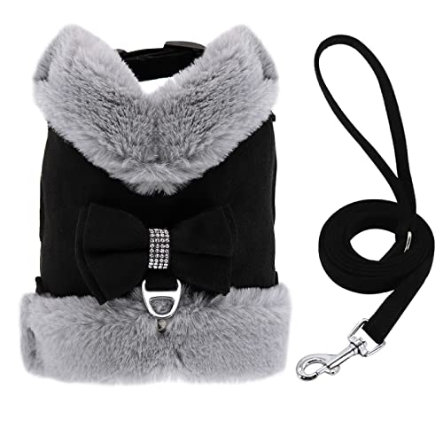Winter-warmes, Weiches Hundegeschirr Und Leine-Set, Verstellbar Mit Schleife, Hunde- Und Katzengeschirr, Weste, Leine-Set, Haustier-Trainingsgeschirr Und Leine-Set,Schwarz,S Winter-warmes, Weiches Hundegeschirr Und Leine-Set, Verstellbar Mit Schleife, Hunde- Und Katzengeschirr, Weste, Leine-Set, Haustier-Trainingsgeschirr Und Leine-Set,Schwarz,S von DTREEL
