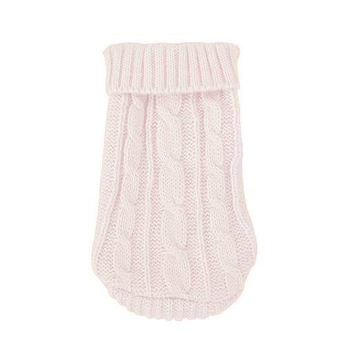 Winterwarme Hundepullover, Gemütliche Haustierkleidung, Kleine Hunde, Welpen, Katzen, Strickpullover, Dackel, Chihuahua, Mops, Kleidung, Chihuahua, Schnauzer, Kleidung,Milchweiß,XL(14) 4-7kg von DTREEL