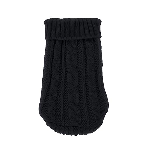 Winterwarme Hundepullover, Gemütliche Haustierkleidung, Kleine Hunde, Welpen, Katzen, Strickpullover, Dackel, Chihuahua, Mops, Kleidung, Chihuahua, Schnauzer, Kleidung,Schwarz,XXL(16) 6-9 Kg von DTREEL