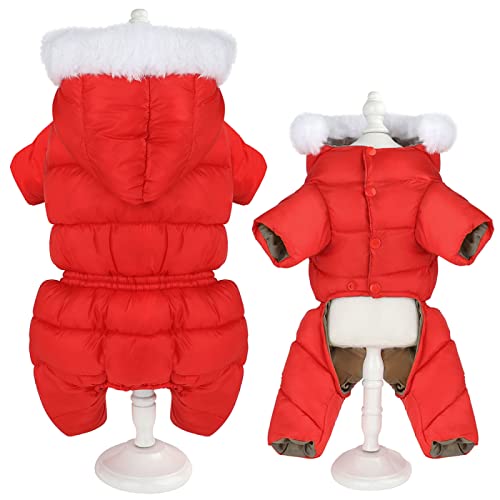 Winterwarmer, Verdickter Hunde-Kapuzenpullover, Wasserdicht Und Winddicht, Hundekleidung, Haustierkleidung, Overall Für Kleine Und Mittelgroße Hunde, Chihuahua, Mops, Yorkie,Rot,10 Winterwarmer, Verdickter Hunde-Kapuzenpullover, Wasserdicht Und Winddicht, Hundekleidung, Haustierkleidung, Overall Für Kleine Und Mittelgroße Hunde, Chihuahua, Mops, Yorkie,Rot,10 von DTREEL
