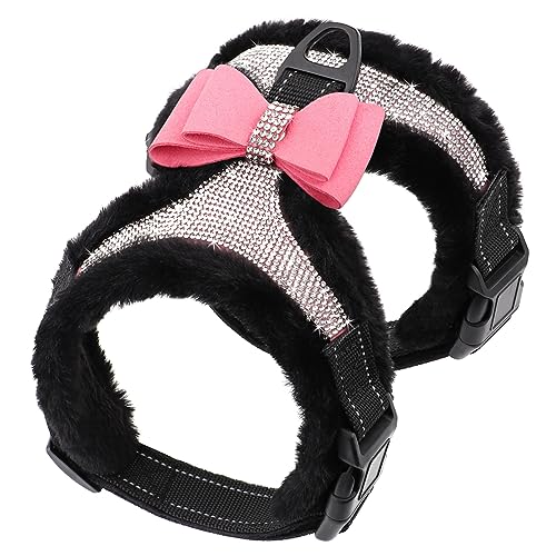 Winterweiche, Warme, Glänzende Hundegeschirr-Weste Mit Strasssteinen, Verziert Mit Kristallschleife, Hunde-Katzengeschirr-Weste, Wasserverstellbares Hundegeschirr Für Kleine Und Mittelgroße Winterweiche, Warme, Glänzende Hundegeschirr-Weste Mit Strasssteinen, Verziert Mit Kristallschleife, Hunde-Katzengeschirr-Weste, Wasserverstellbares Hundegeschirr Für Kleine Und Mittelgroße von DTREEL