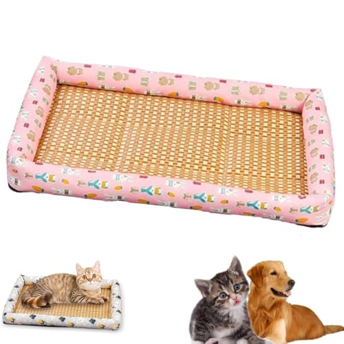 Eis-Rattan-Kühlbett for Katzen und Hunde, Haustier-Eispad, Rattan-Mattennest, Sommer-Haustier-gewebte atmungsaktive quadratische Matte, waschbare Kühlmatte for Hunde und Katzen(C,70x55cm/27.56x21.65in Eis-Rattan-Kühlbett for Katzen und Hunde, Haustier-Eispad, Rattan-Mattennest, Sommer-Haustier-gewebte atmungsaktive quadratische Matte, waschbare Kühlmatte for Hunde und Katzen(C,70x55cm/27.56x21.65in von DTWEFF