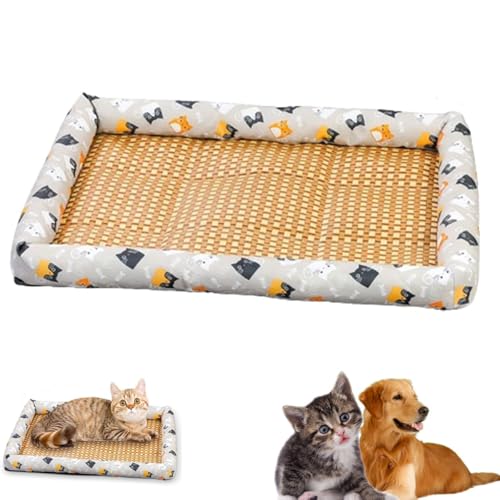 Eis-Rattan-Kühlbett for Katzen und Hunde, Haustier-Eispad, Rattan-Mattennest, Sommer-Haustier-gewebte atmungsaktive quadratische Matte, waschbare Kühlmatte for Hunde und Katzen(A,60x45cm/23.62x17.72in Eis-Rattan-Kühlbett for Katzen und Hunde, Haustier-Eispad, Rattan-Mattennest, Sommer-Haustier-gewebte atmungsaktive quadratische Matte, waschbare Kühlmatte for Hunde und Katzen(A,60x45cm/23.62x17.72in von DTWEFF