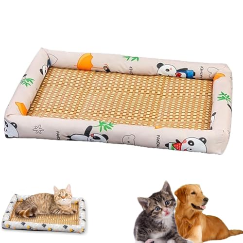 Eis-Rattan-Kühlbett for Katzen und Hunde, Haustier-Eispad, Rattan-Mattennest, Sommer-Haustier-gewebte atmungsaktive quadratische Matte, waschbare Kühlmatte for Hunde und Katzen(B,50x40cm/19.69x15.75in Eis-Rattan-Kühlbett for Katzen und Hunde, Haustier-Eispad, Rattan-Mattennest, Sommer-Haustier-gewebte atmungsaktive quadratische Matte, waschbare Kühlmatte for Hunde und Katzen(B,50x40cm/19.69x15.75in von DTWEFF