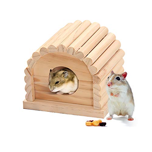 DUANY STORE Mini-Hamsterhaus aus Holz, 11 x 10 x 9 cm, für kleine Tiere von DUANY STORE