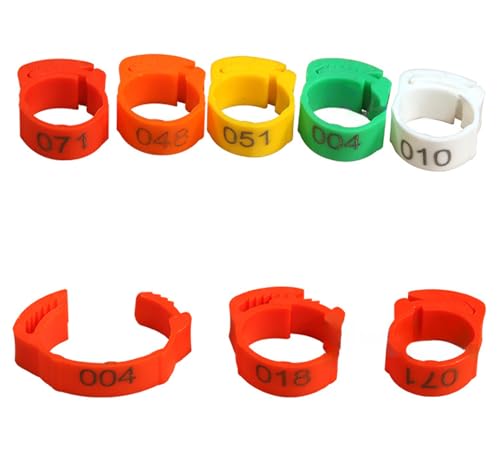 DUBTEDHOU Vogelbeine mit Ringen, Geflügel-ID-Beinbänder, Mehrfarbig, mehrere Größen(Customized,100 Pieces) von DUBTEDHOU
