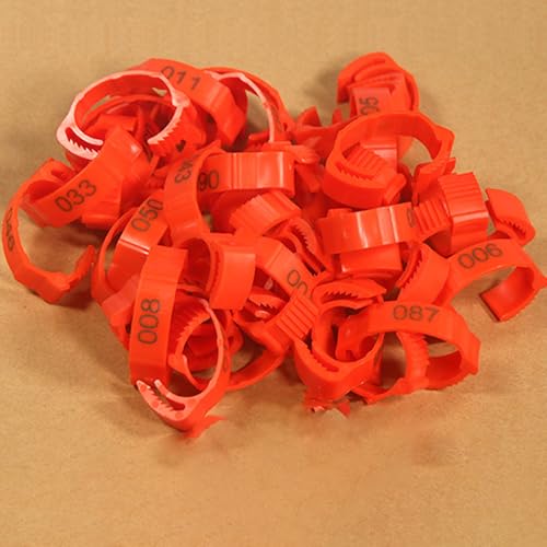 DUBTEDHOU Vogelbeine mit Ringen, Geflügel-ID-Beinbänder, Mehrfarbig, mehrere Größen(Red,200pcs) von DUBTEDHOU
