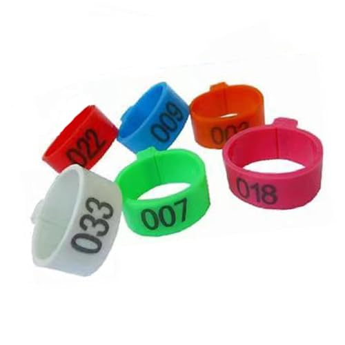DUBTEDHOU Vogelbeine mit Ringen, Taubenbeinbänder, 100 Stück, Mehrfarbig, mehrere Größen(Mixed Color 401-500,14mm(0.55in)) von DUBTEDHOU