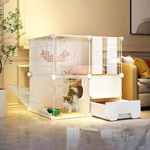 Großer abnehmbarer Katzenkäfig Laufstall für Innen Halbgeschlossene, abnehmbare Katzenkiste, Katzengehege, Kleintierkäfig mit Leiter/Katzentoilette/Katzenstall for Katzen und Kleintiere(72x47x72cm) Großer abnehmbarer Katzenkäfig Laufstall für Innen Halbgeschlossene, abnehmbare Katzenkiste, Katzengehege, Kleintierkäfig mit Leiter/Katzentoilette/Katzenstall for Katzen und Kleintiere(72x47x72cm) von DUBTEDHOU