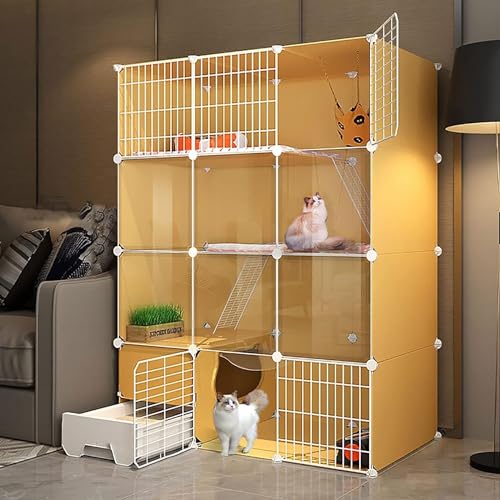 Großer Abnehmbarer Katzenkäfig Laufstall für Innen Katzengehege Indoor Katzenlaufstall for Kleintiere Katzenzwinger - for kleine Kätzchen, Häschen for Katzen und Kleintiere von DUBTEDHOU
