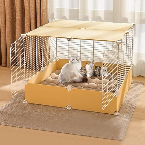 Großer Abnehmbarer Katzenkäfig Laufstall für Innen Katzengehege for den Innenbereich, Katzenzwinger, Laufstall for Kätzchen, Hundekäfige for große Hunde, Frettchenkäfig, Haustier-Laufstall for Katzen von DUBTEDHOU