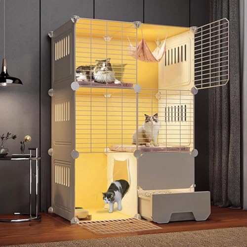 Großer abnehmbarer Katzenkäfig Laufstall für Innen Katzengehege for den Innenbereich mit Katzentoilette, Laufstall for Haustiere, Katzenhaus, abnehmbare Metalldrahtzwinger, Kiste for Katzen und Kleint Großer abnehmbarer Katzenkäfig Laufstall für Innen Katzengehege for den Innenbereich mit Katzentoilette, Laufstall for Haustiere, Katzenhaus, abnehmbare Metalldrahtzwinger, Kiste for Katzen und Kleint von DUBTEDHOU