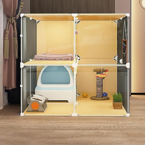 Großer abnehmbarer Katzenkäfig Laufstall für Innen Katzengehege for den Innenbereich mit Katzentoilette, großer Katzenlaufstall, abnehmbare Katzenzwinger aus Metall for Katzen und Kleintiere(72x72x72c Großer abnehmbarer Katzenkäfig Laufstall für Innen Katzengehege for den Innenbereich mit Katzentoilette, großer Katzenlaufstall, abnehmbare Katzenzwinger aus Metall for Katzen und Kleintiere(72x72x72c von DUBTEDHOU
