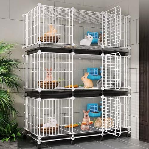 Großer abnehmbarer Katzenkäfig Laufstall für Innen Laufstall for Haustiere, Kleintierkäfige, Kaninchen-Meerschweinchenkäfig, Metalldraht-Apartment, dreistöckige Haustier-Premium-Villa for Hasen(White) Großer abnehmbarer Katzenkäfig Laufstall für Innen Laufstall for Haustiere, Kleintierkäfige, Kaninchen-Meerschweinchenkäfig, Metalldraht-Apartment, dreistöckige Haustier-Premium-Villa for Hasen(White) von DUBTEDHOU