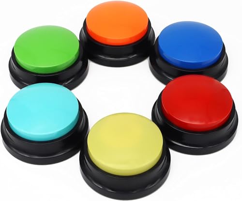 DUBUOZA 6 Stück Buzzer mit Aufnahmefunktion,Haustier Talking Training Antwort Buzzer 30 Sekunden Aufnahme,Hund Intelligenzspielzeug Geeignet für die Ausbildung von Haustieren DUBUOZA 6 Stück Buzzer mit Aufnahmefunktion,Haustier Talking Training Antwort Buzzer 30 Sekunden Aufnahme,Hund Intelligenzspielzeug Geeignet für die Ausbildung von Haustieren von DUBUOZA
