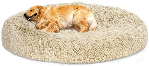 DUCHEN Weiches Hundebett kuscheliges Haustierbett Korb Donut Hundehöhle Kuschelkissen Warme Bequeme Hundesofa für Mittelgroße und Große Hunde 4XL-120cm von DUCHEN