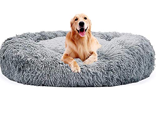 DUCHEN Weiches Hundebett kuscheliges Haustierbett Korb Donut Hundehöhle Kuschelkissen Warme Bequeme Hundesofa für Mittelgroße und Große Hunde XXL-100cm von DUCHEN