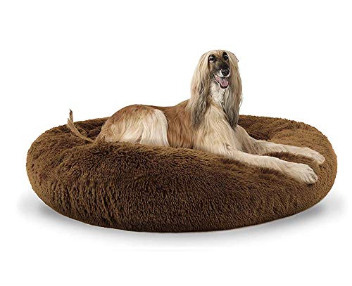 Hundebetten für große und extra große Hunde, Deluxe Rundes Haustierbett Weiches Matte Hundesofa,Waschbar Premium Hundekörbchen von DUCHEN