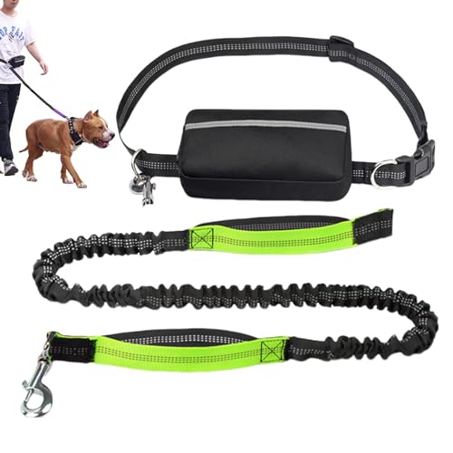 DUDOK Hundeleine: Taillenleine für Spaziergänge mit dem Hund, reflektierende Hundeleine, gepolsterte Griffe, Leine für Hundetraining und Joggen von DUDOK