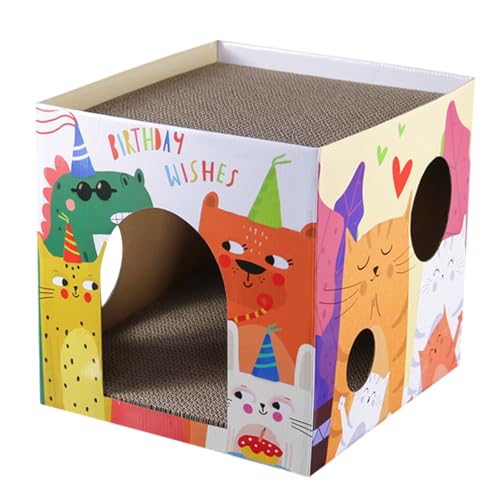 Kratzbrett für Katzen, doppellagiges Kratzbrett für Haustiere, Spielhaus für Haustiere, mit abnehmbarem Kratzbrett für Kätzchen, Hamster, Chinchillas und von DUDOK