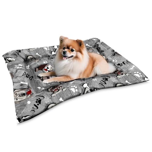 DUÉRMETE ONLINE Wende- und waschbares Hundebett, Modell Woof, Bequeme Stoffmatratze mit Druck, für Transport und Zuhause, ideal für die Erholung von Haustieren, 50 x 70 cm DUÉRMETE ONLINE Wende- und waschbares Hundebett, Modell Woof, Bequeme Stoffmatratze mit Druck, für Transport und Zuhause, ideal für die Erholung von Haustieren, 50 x 70 cm von DUÉRMETE ONLINE