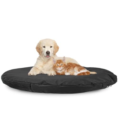 DUJUIKE 100% Wasserdichter Ersatzbezug für Hundebett, Ersatzbezug für Hundeunterlage, Waschbarer, Abnehmbarer Hundematratzenbezug, Hundematratzeneinlage mit Reißverschluss(Schwarz,92 x 92 x 10cm) von DUJUIKE