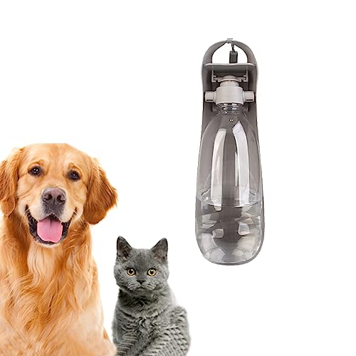 DULSPUE Trinkflasche Hunde,Faltbar Hundetrinkflasche für Unterwegs, Hund Katze Haustiere Auslaufsicher Wasserflasche Hund zum Wandern, Reisen(550ML) von DULSPUE