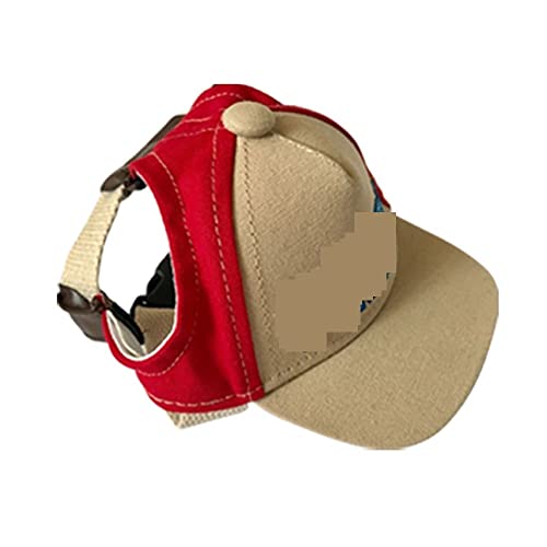 Haustier Baseball Mütze Haustier Hund Caps Kleine Welpen Sport Brief Kappe for Hunde Baseball Visier Hut Sommer Outdoor Haustiere Zubehör Chihuahua Sonne Motorhaube Kappe (Color : Red, Size : L (NEC von DUNSBY