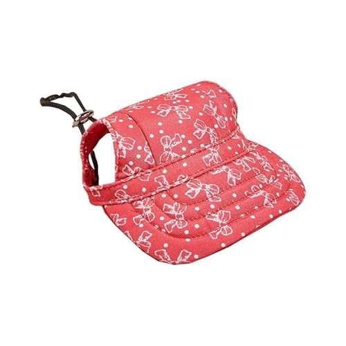 Haustier Baseball Mütze Haustier Hund Hut Baseball Kappe Outdoor Sport Hut Mit Ohr Löcher Einstellbare Haustier Hut for Kleine Mittelgroße Hunde Zubehör (Color : Red, Size : M) von DUNSBY