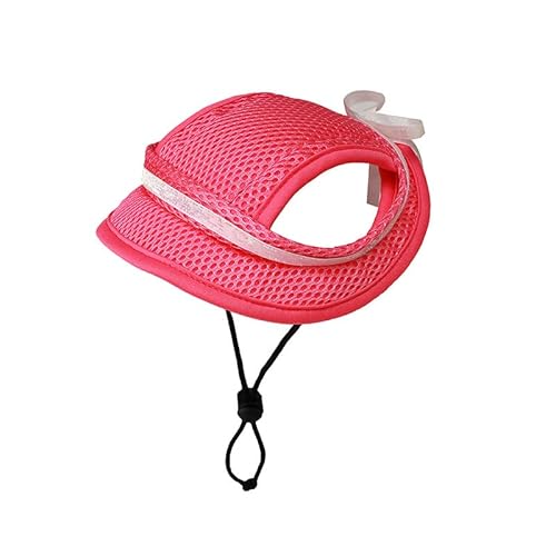 Haustier Baseball Mütze Haustier Hund Hut Nette Outdoor Hund Baseball Kappe Atmungsaktive Mesh Welpen Sonnenhut Einstellbare Haustier Casual Kopfbedeckung (Color : Rose red, Size : M) von DUNSBY