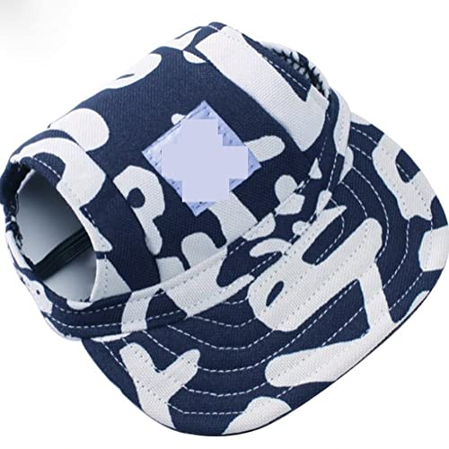 Haustier Baseball Mütze Haustier Hund Hut Zubehör Hunde Baseball Kappe Welpen Dress Up Hut Haustiere Hunde Outdoor Hut Kopfbedeckung Casual Niedlichen Hund mit Hut (Color : Blue Letters, Size : M) von DUNSBY